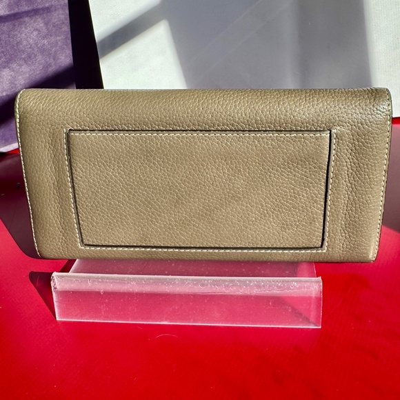 Celine Leather Wallet Taupe w/ Yellow Interior EUC - Picture 3 of 16